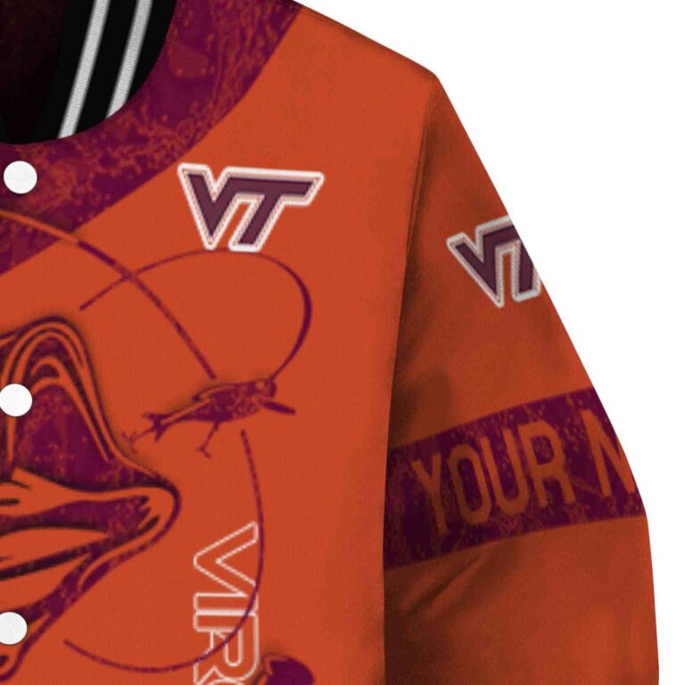 custom virginia tech hokies fishing rod orange jacket premium grade