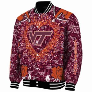 custom virginia tech hokies heart explosion maroon jacket best selling