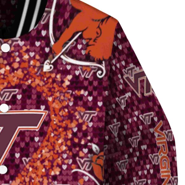 custom virginia tech hokies heart explosion maroon jacket premium grade