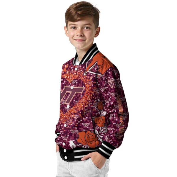custom virginia tech hokies heart explosion maroon jacket trendy