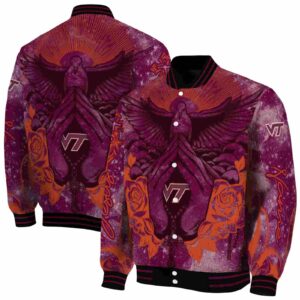 custom virginia tech hokies praying hands maroon jacket fashion forward