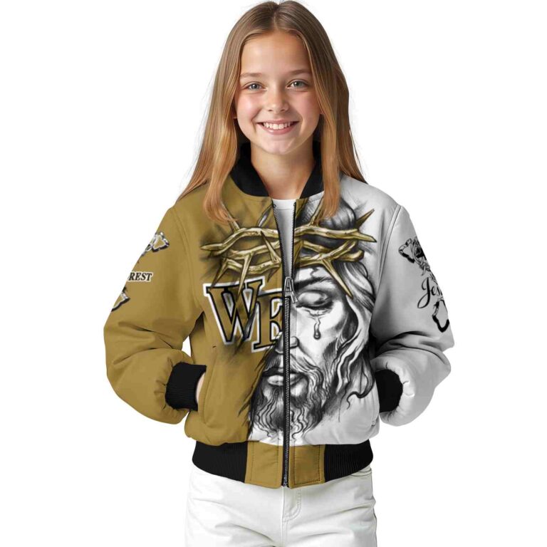 custom wake forest demon deacons jesus tears gold white jacket top rated