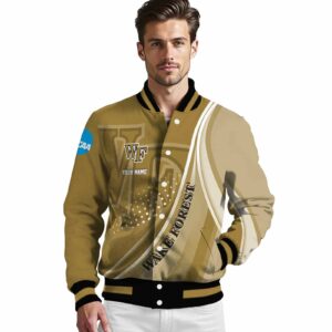 custom wake forest demon deacons wave patterns gold jacket high quality