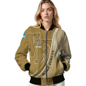 custom wake forest demon deacons wave patterns gold jacket latest model