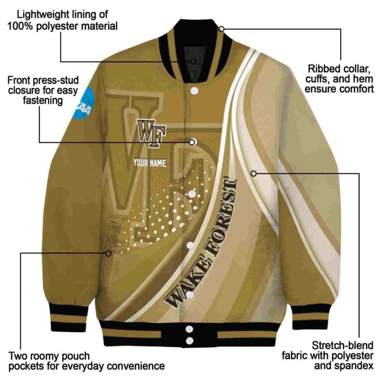 custom wake forest demon deacons wave patterns gold jacket new arrival