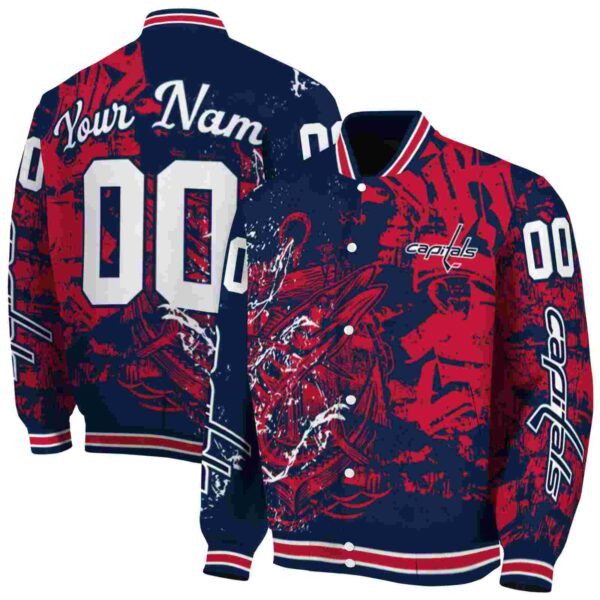 custom washington capitals fishing art blue jacket fashion forward