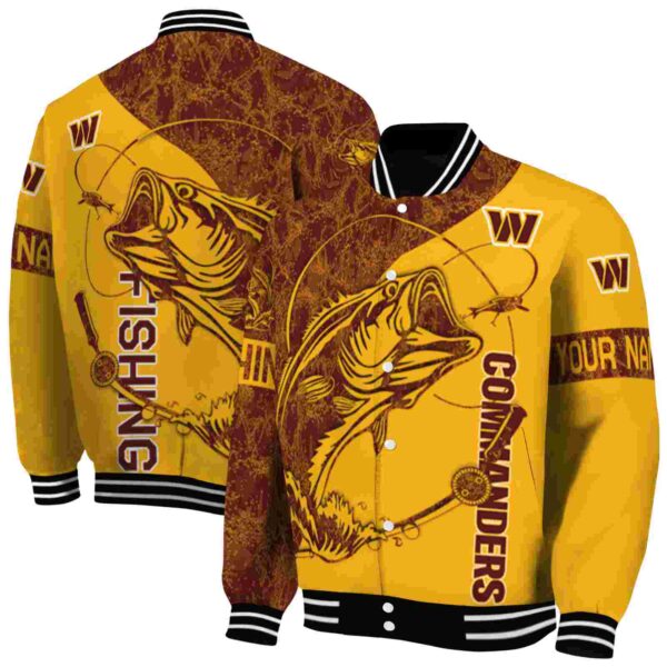 custom washington commanders fishing rod gold jacket fashion forward