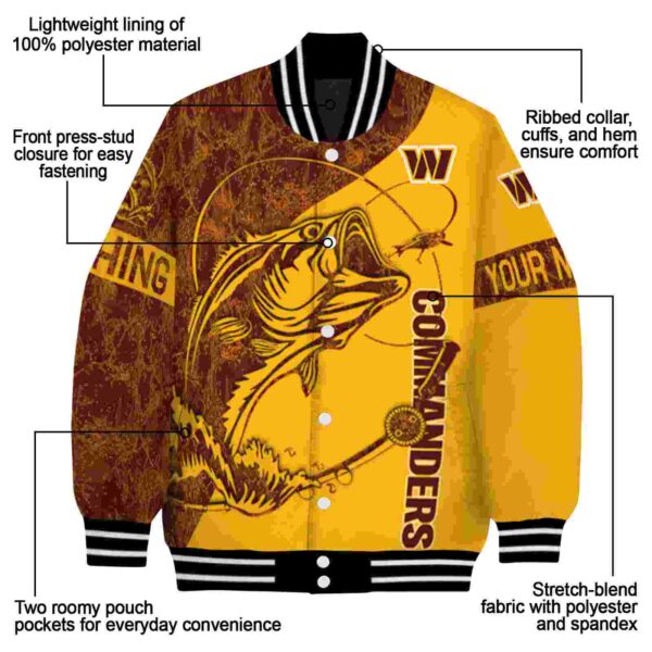 custom washington commanders fishing rod gold jacket new arrival