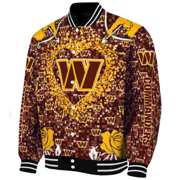 custom washington commanders heart explosion burgundy jacket best selling