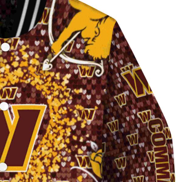 custom washington commanders heart explosion burgundy jacket premium grade