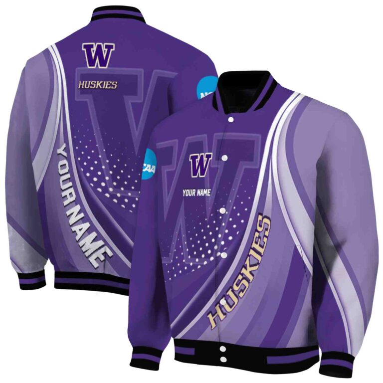 custom washington huskies wave patterns purple jacket fashion forward