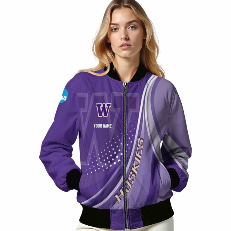 custom washington huskies wave patterns purple jacket latest model