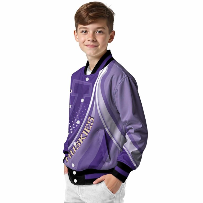 custom washington huskies wave patterns purple jacket trendy