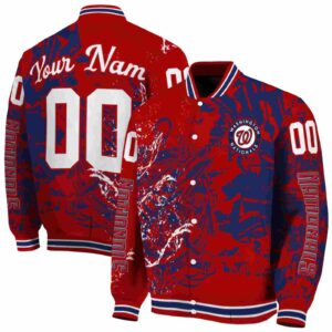 custom washington nationals fishing art red jacket fashion forward