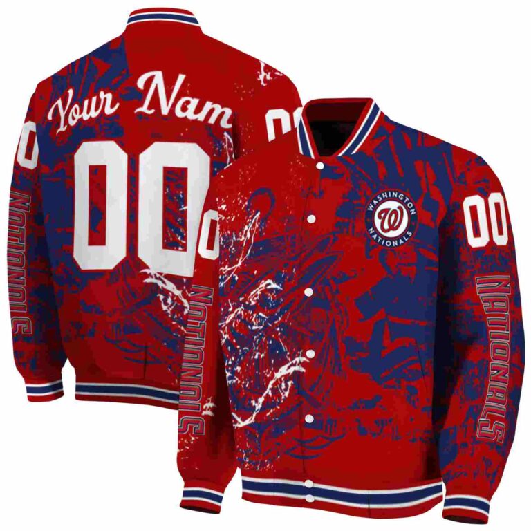 custom washington nationals fishing art red jacket fashion forward