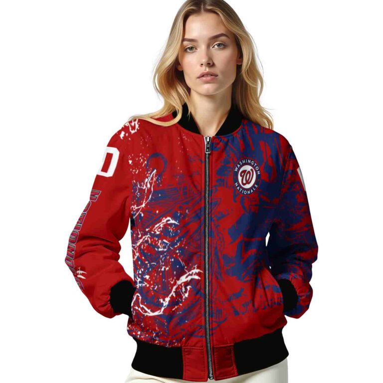 custom washington nationals fishing art red jacket latest model