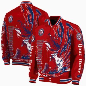 custom washington nationals fishing passion red white jacket fashion forward