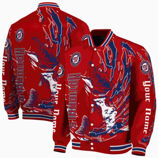 custom washington nationals fishing passion red white jacket fashion forward
