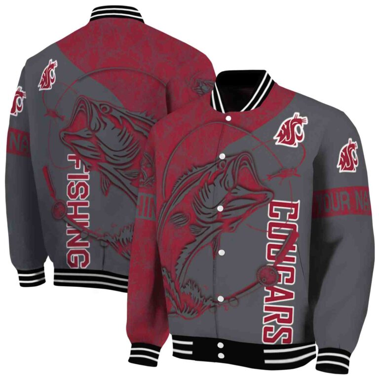 custom washington state cougars fishing rod grey jacket fashion forward