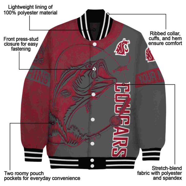 custom washington state cougars fishing rod grey jacket new arrival