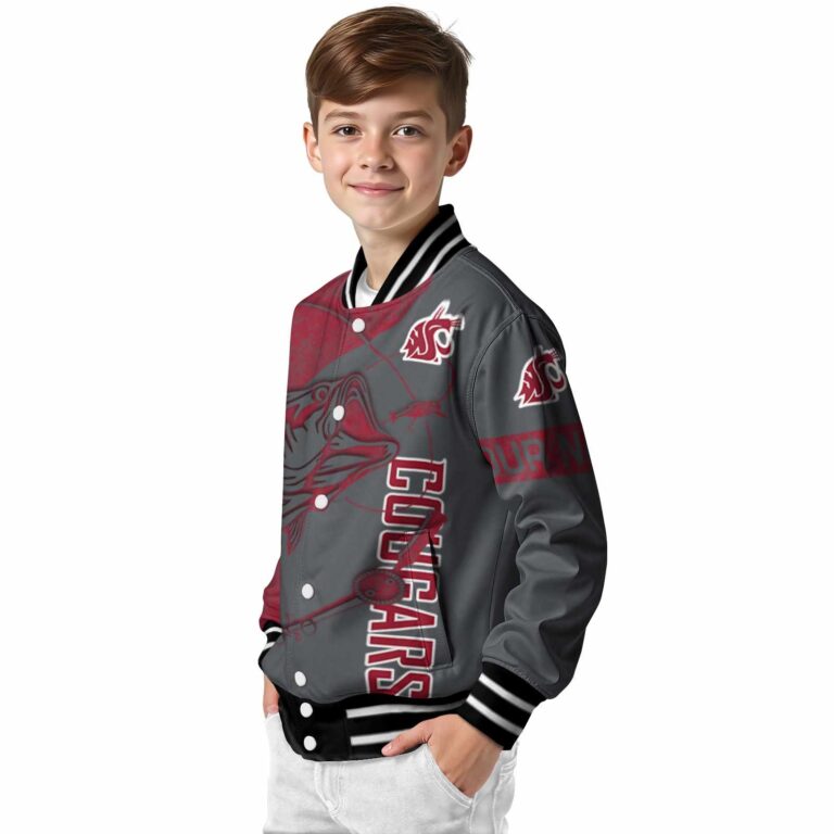 custom washington state cougars fishing rod grey jacket trendy