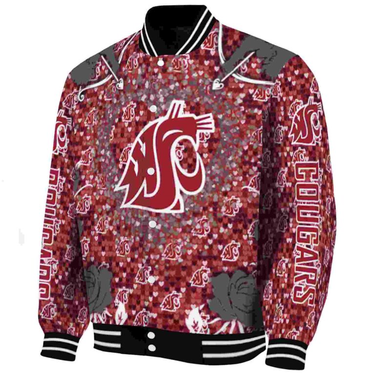 custom washington state cougars heart explosion crimson jacket best selling