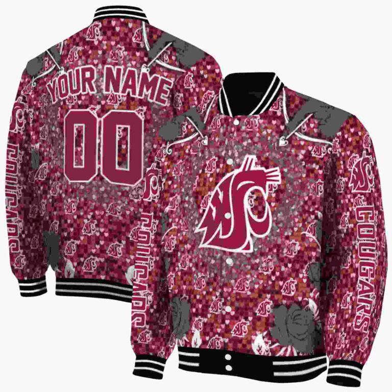 custom washington state cougars heart explosion crimson jacket fashion forward