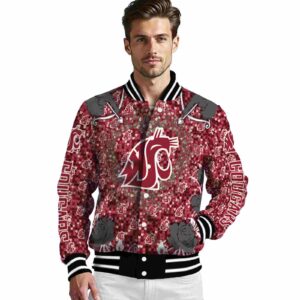 custom washington state cougars heart explosion crimson jacket high quality