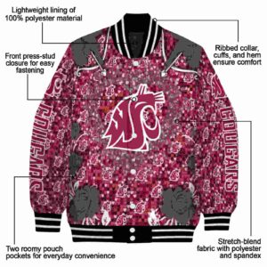 custom washington state cougars heart explosion crimson jacket new arrival