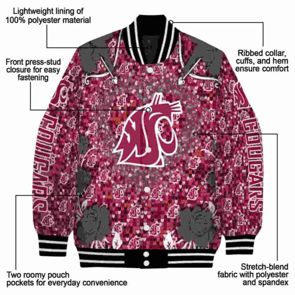 custom washington state cougars heart explosion crimson jacket new arrival