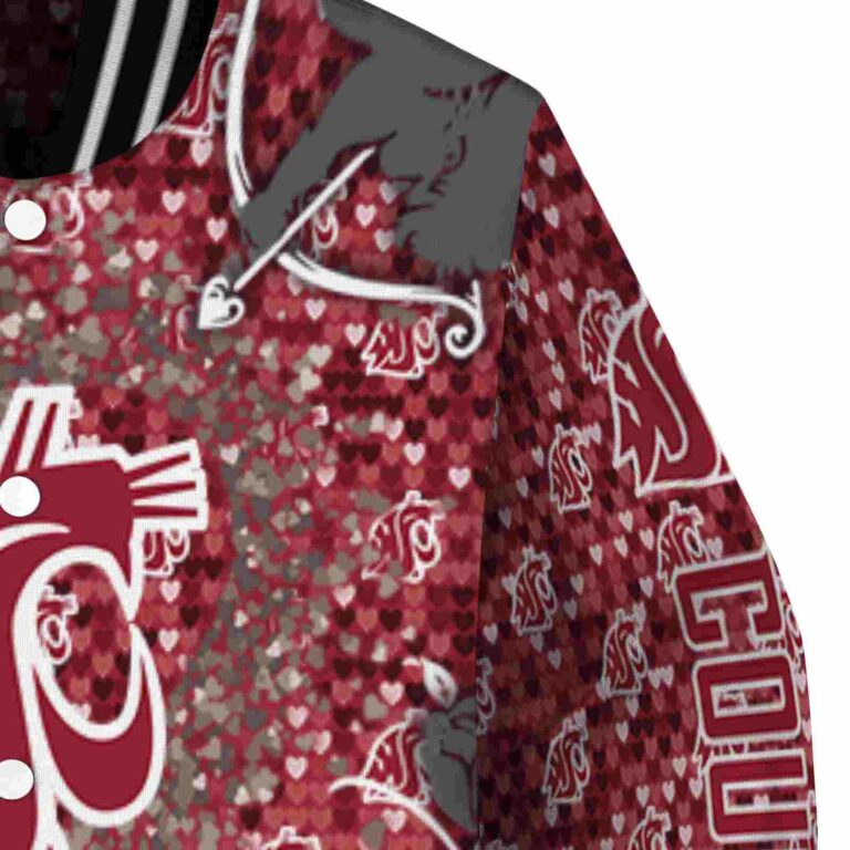custom washington state cougars heart explosion crimson jacket premium grade