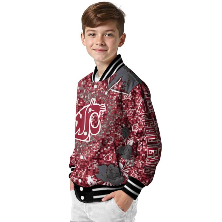 custom washington state cougars heart explosion crimson jacket trendy