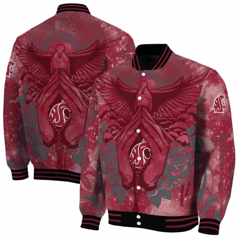 custom washington state cougars praying hands crimson jacket fashion forward