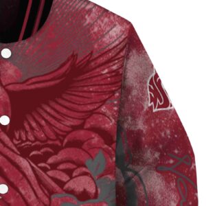 custom washington state cougars praying hands crimson jacket premium grade