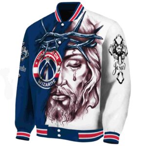 custom washington wizards jesus tears blue white jacket best selling