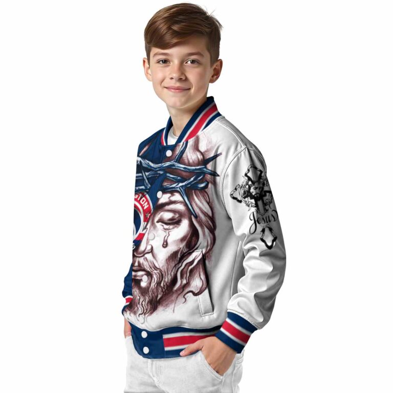 custom washington wizards jesus tears blue white jacket trendy