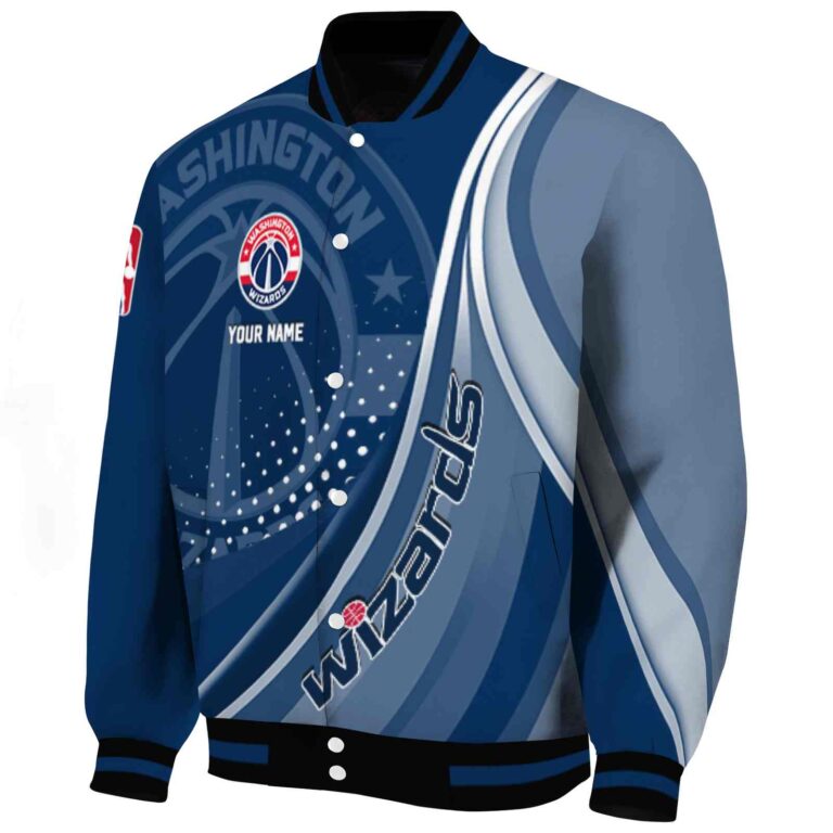 custom washington wizards wave patterns blue jacket best selling
