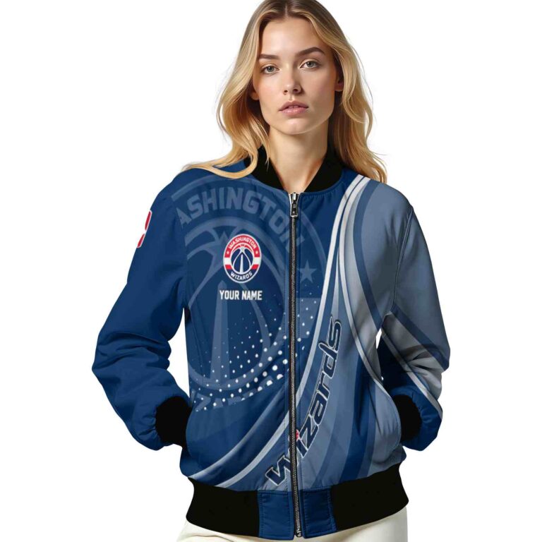 custom washington wizards wave patterns blue jacket latest model