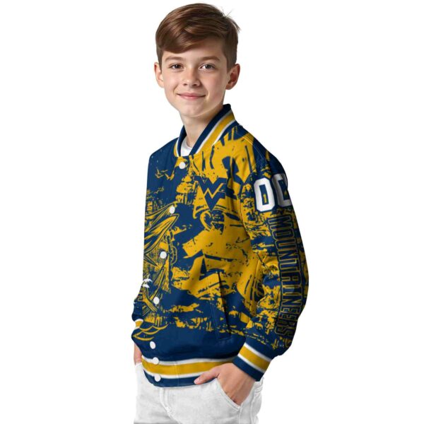 custom west virginia mountaineers fishing art blue jacket trendy