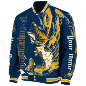 custom west virginia mountaineers fishing passion blue white jacket best selling