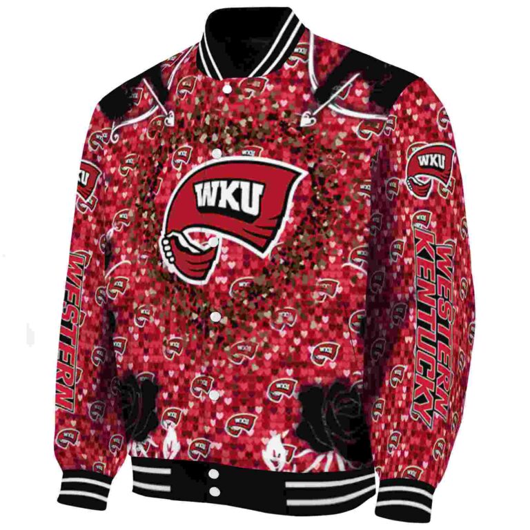 custom western kentucky hilltoppers heart explosion red jacket best selling