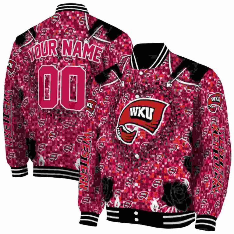 custom western kentucky hilltoppers heart explosion red jacket fashion forward