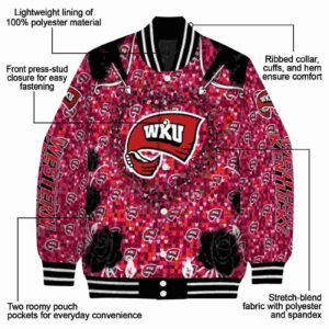 custom western kentucky hilltoppers heart explosion red jacket new arrival