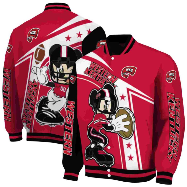 custom western kentucky hilltoppers mickey football red white jacket fashion forward