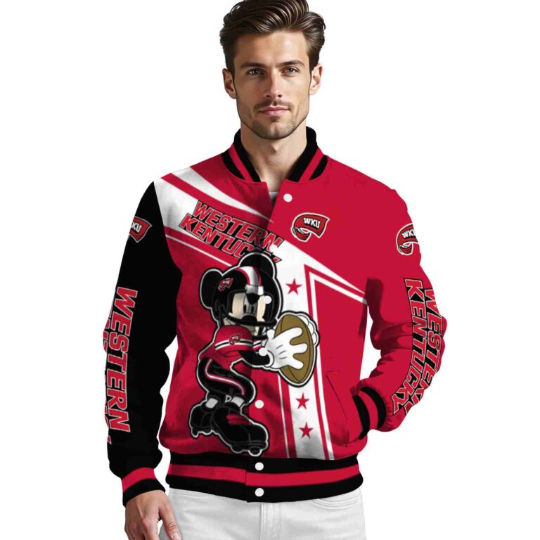 custom western kentucky hilltoppers mickey football red white jacket high quality