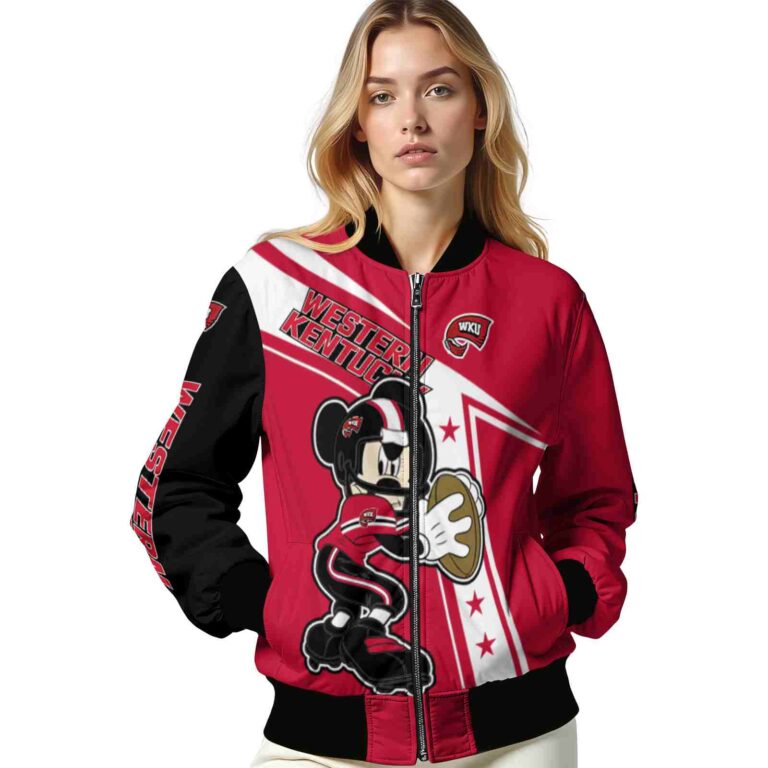 custom western kentucky hilltoppers mickey football red white jacket latest model