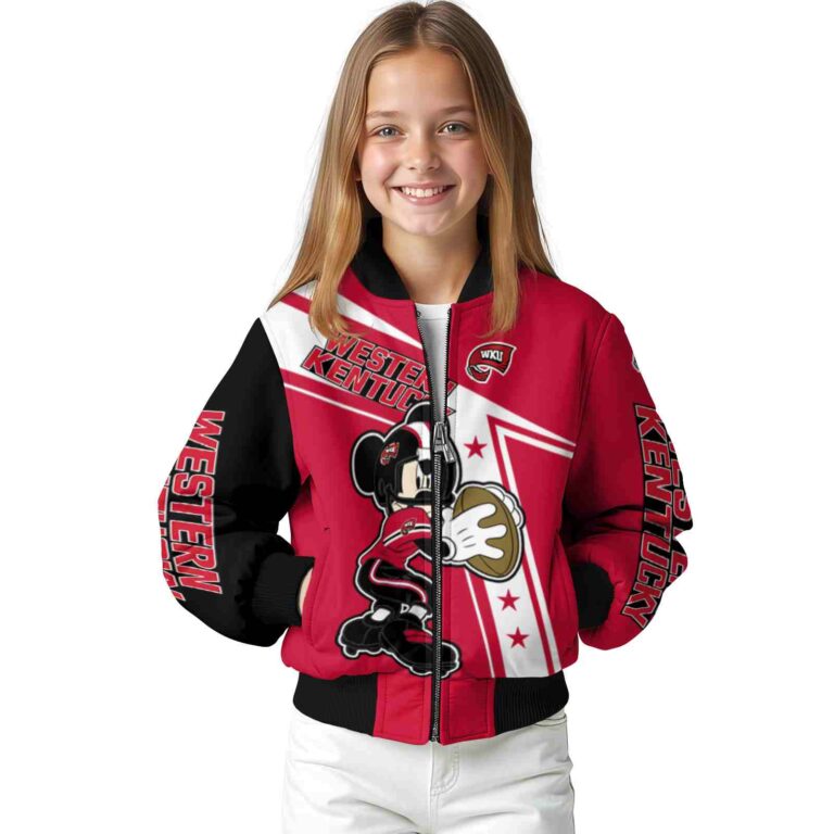 custom western kentucky hilltoppers mickey football red white jacket top rated