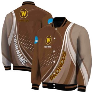 custom western michigan broncos wave patterns brown jacket fashion forward
