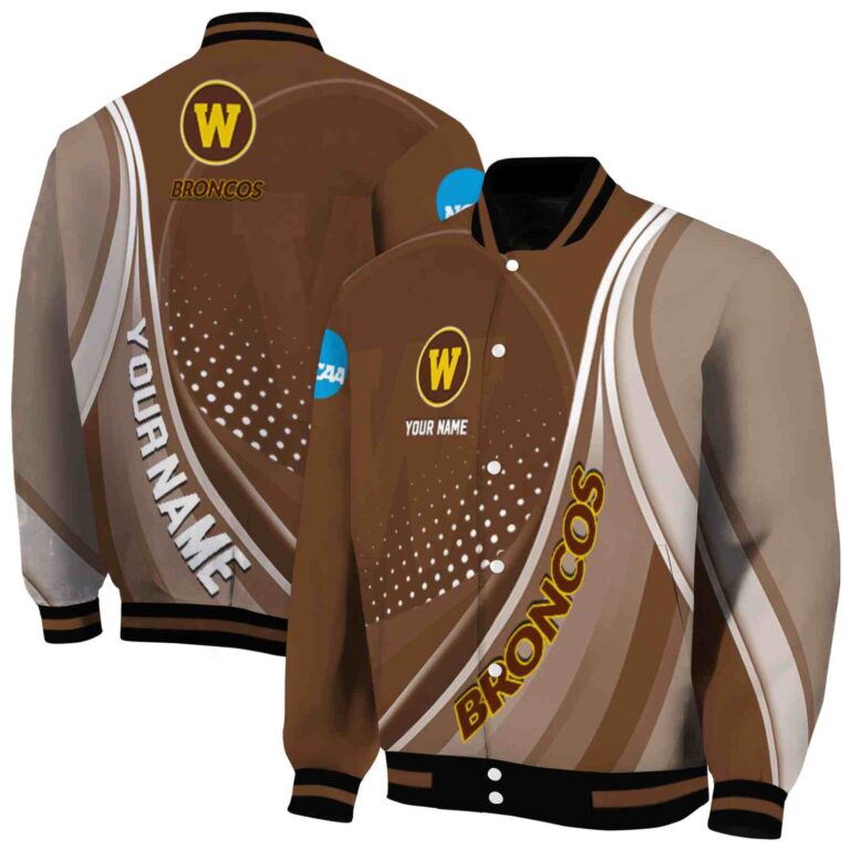 custom western michigan broncos wave patterns brown jacket fashion forward