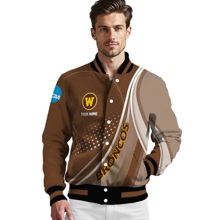 custom western michigan broncos wave patterns brown jacket high quality